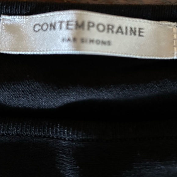 Black long sleeve sweater with tie at the waist - Picture 2 of 5